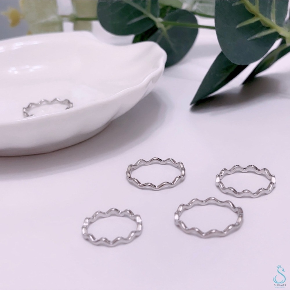 SUMMER 銀飾💫［925純銀］簡約多尺寸線戒 波浪曲線戒 尾戒 純銀戒指-細節圖4