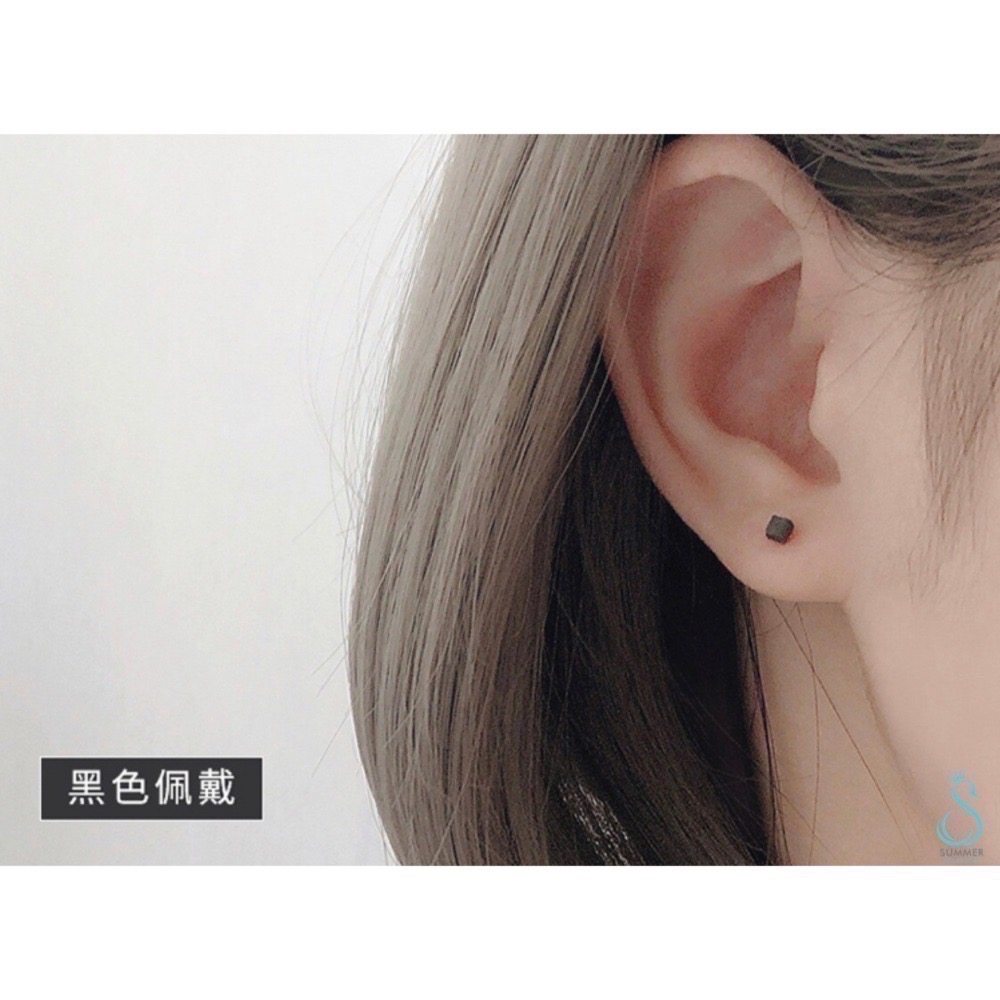 SUMMER 銀飾💫［925純銀］幾何方塊拉絲 防過敏純銀耳針 純銀耳環-細節圖8