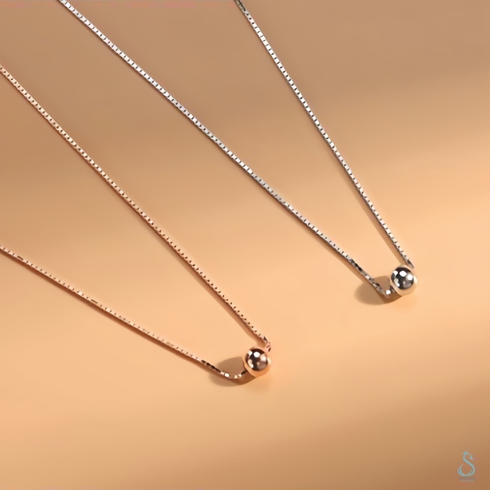 SUMMER 銀飾💫［925純銀］［925純銀］韓流爆款 極簡約 時尚純銀小銀珠項鍊（可自行調整佩戴長度） 純銀項鍊-細節圖3