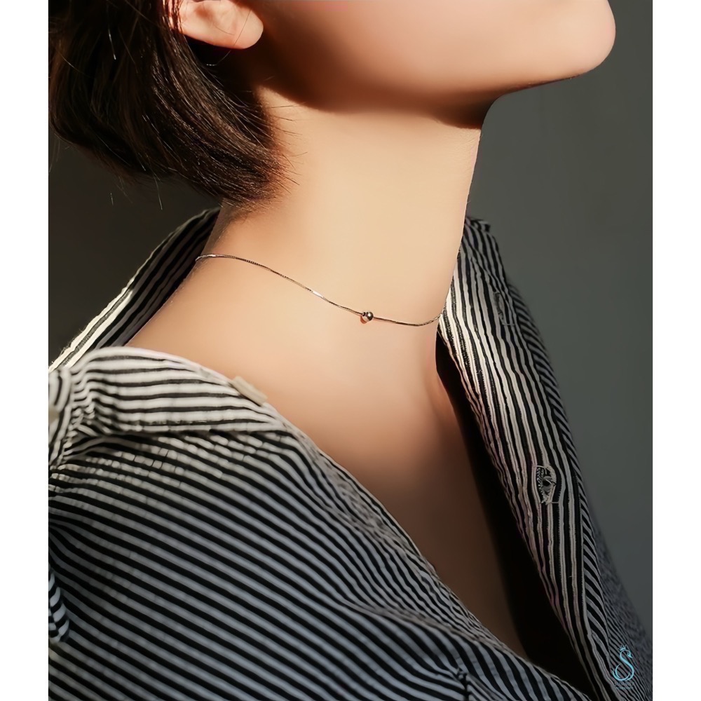 SUMMER 銀飾💫［925純銀］［925純銀］韓流爆款 極簡約 時尚純銀小銀珠項鍊（可自行調整佩戴長度） 純銀項鍊-細節圖7