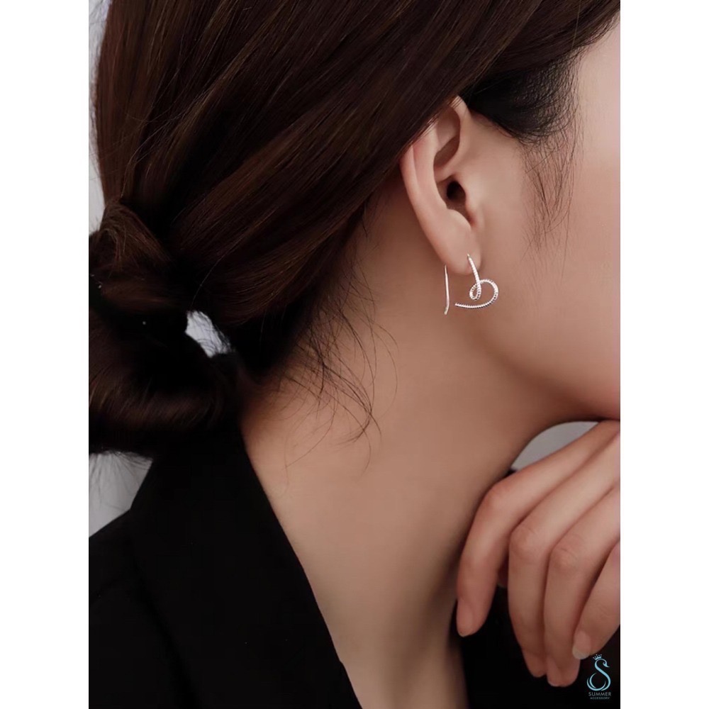 SUMMER 銀飾💫［925純銀］初心 心型耳環 純銀耳環 純銀飾品-細節圖5