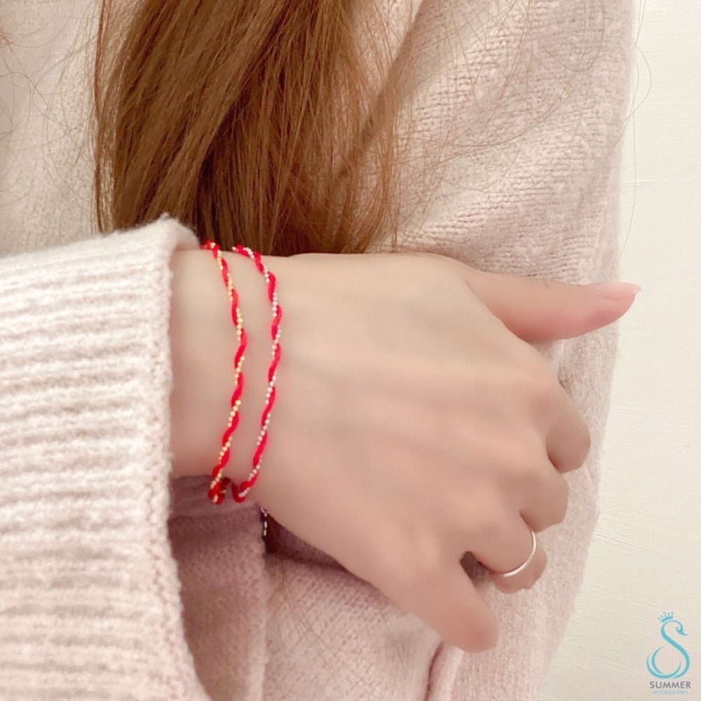 🙏 黃大仙代客過爐祈福🙏SUMMER 銀飾💫［925純銀］本命年紅繩手鍊 銀珠手鍊 幸運紅線手鍊 紅繩-細節圖4