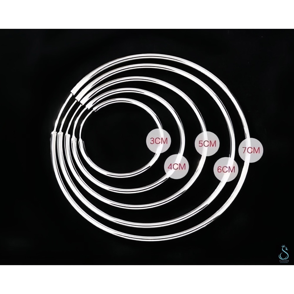 SUMMER 銀飾💫［925純銀］多尺寸12～70mm基礎細圈 純銀耳環 易扣式耳環  圈圈耳環 抗過敏 男女可戴-細節圖9