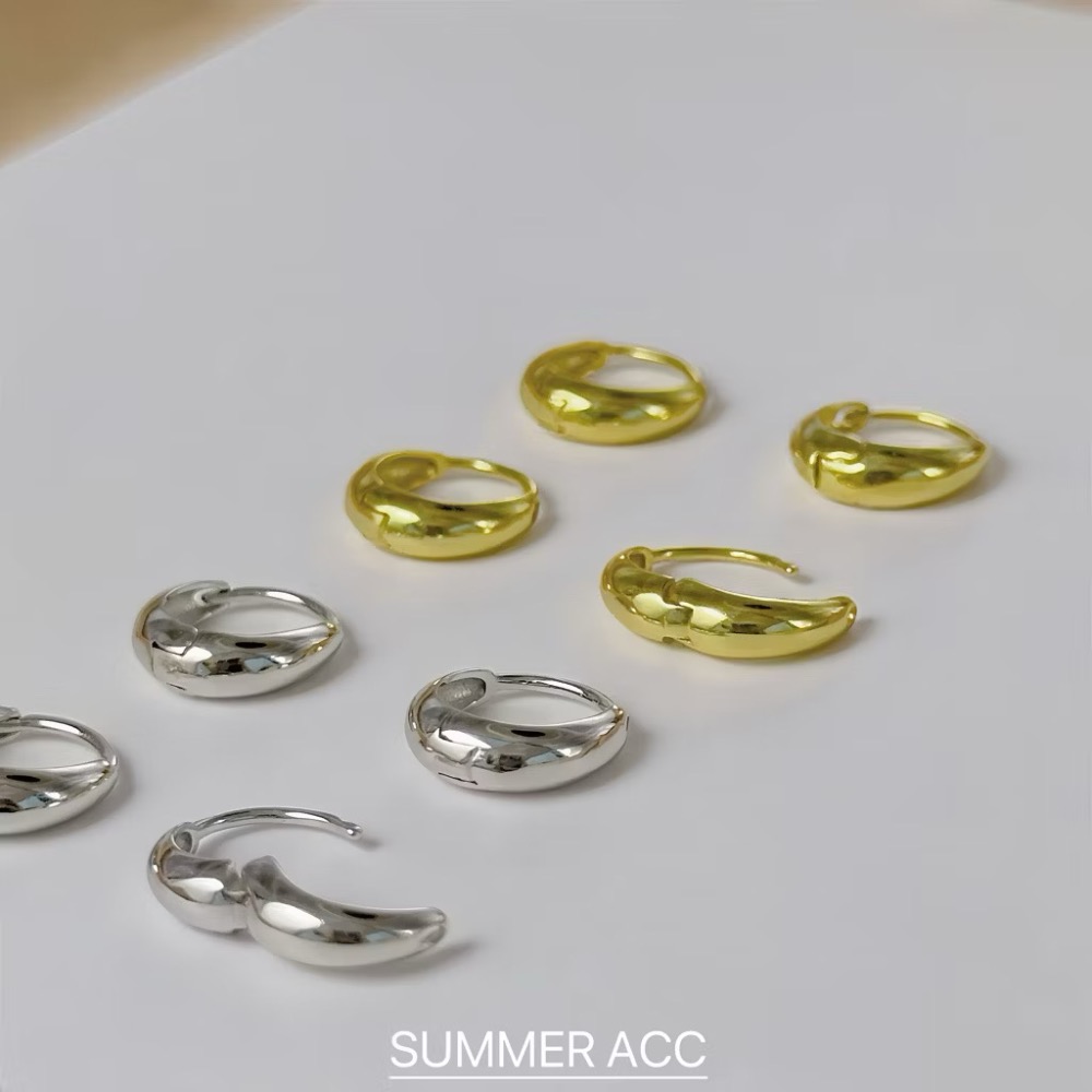 SUMMER韓 銀飾💫 ［S925純銀］簡約 小寬面耳扣耳環 貼耳耳環 純銀耳環  純銀飾品 韓國銀飾-細節圖5