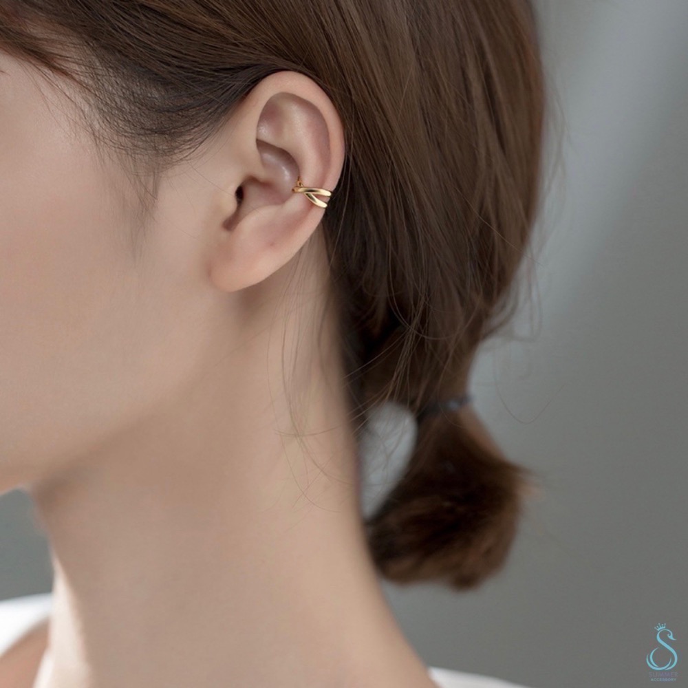 SUMMER 銀飾💫［925純銀］ X交叉耳夾 耳骨夾 純銀耳環-細節圖8