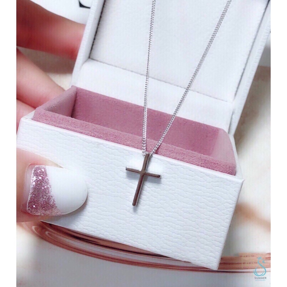 SUMMER 銀飾💫［925純銀］ ⛪️經典款鑲鑽十字架項鍊  純銀項鍊-細節圖4