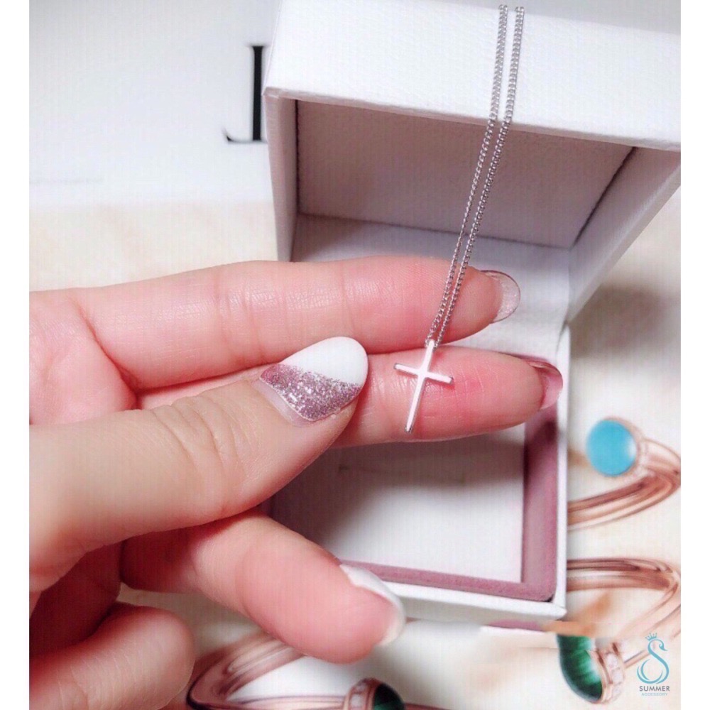 SUMMER 銀飾💫［925純銀］ ⛪️經典款鑲鑽十字架項鍊  純銀項鍊-細節圖6