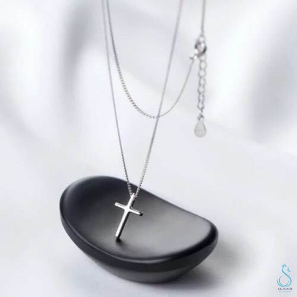 SUMMER 銀飾💫［925純銀］ ⛪️經典款鑲鑽十字架項鍊  純銀項鍊-細節圖7
