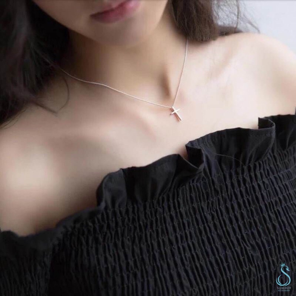 SUMMER 銀飾💫［925純銀］ ⛪️經典款鑲鑽十字架項鍊  純銀項鍊-細節圖8