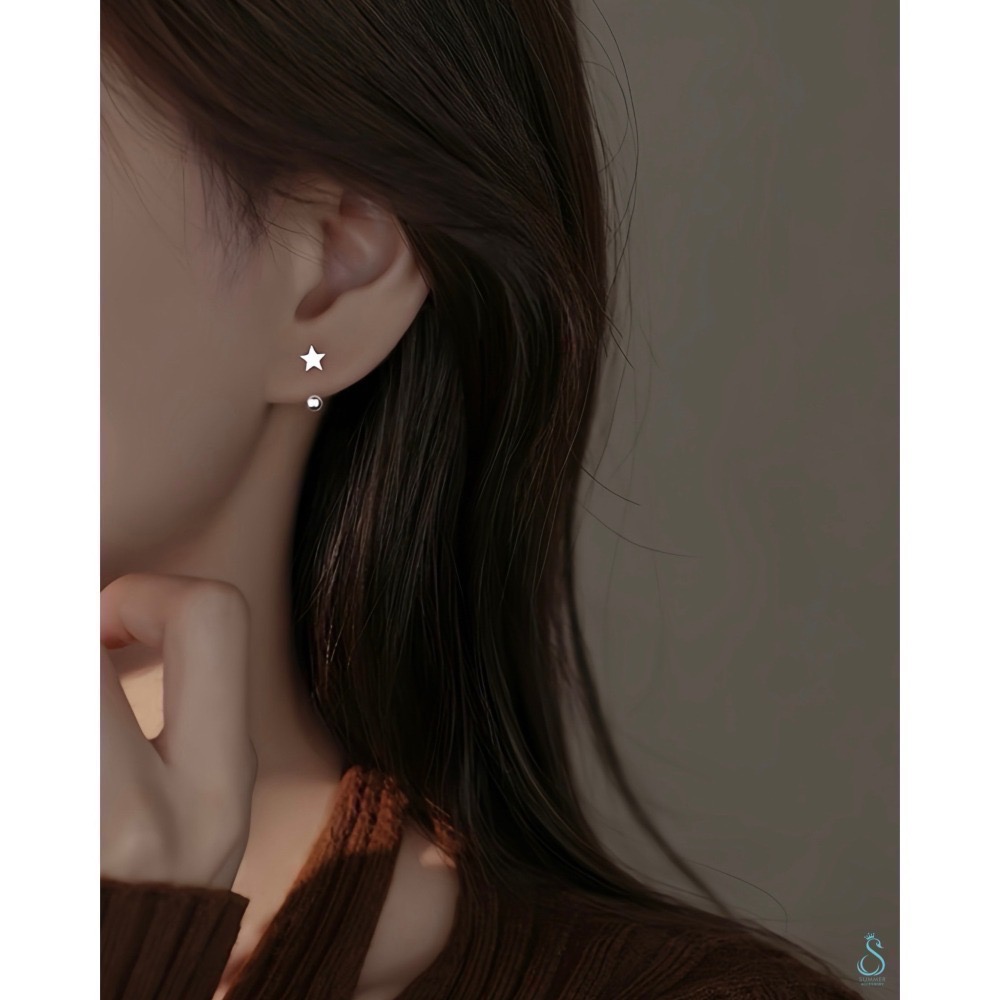 SUMMER 銀飾💫［999足銀］星星流蘇轉珠耳環 鎖珠式耳環 C型耳環 純銀耳環-細節圖9