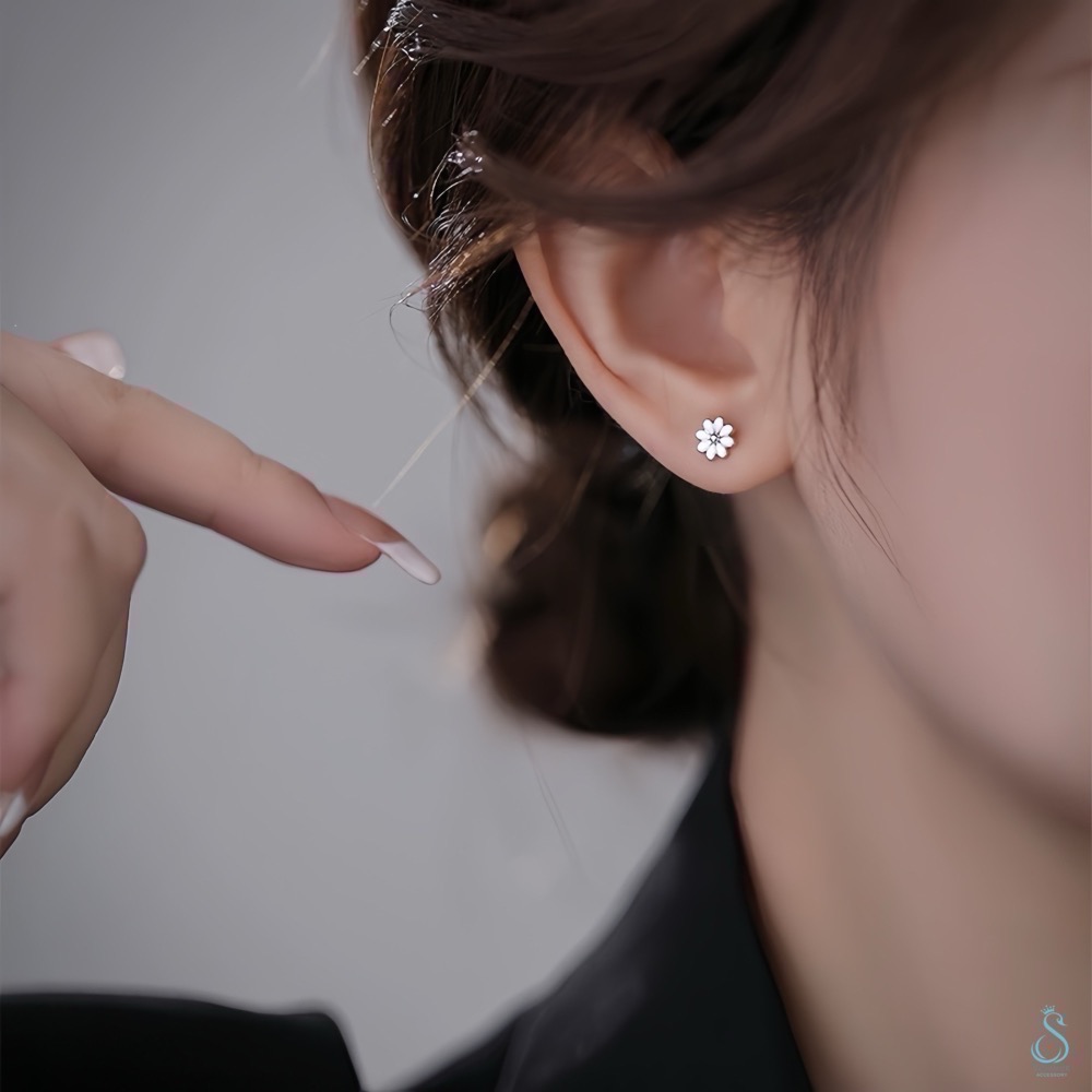 SUMMER 銀飾💫［999足銀］日系甜美花朵耳環 純銀耳環 迷你耳環 養耳-細節圖4
