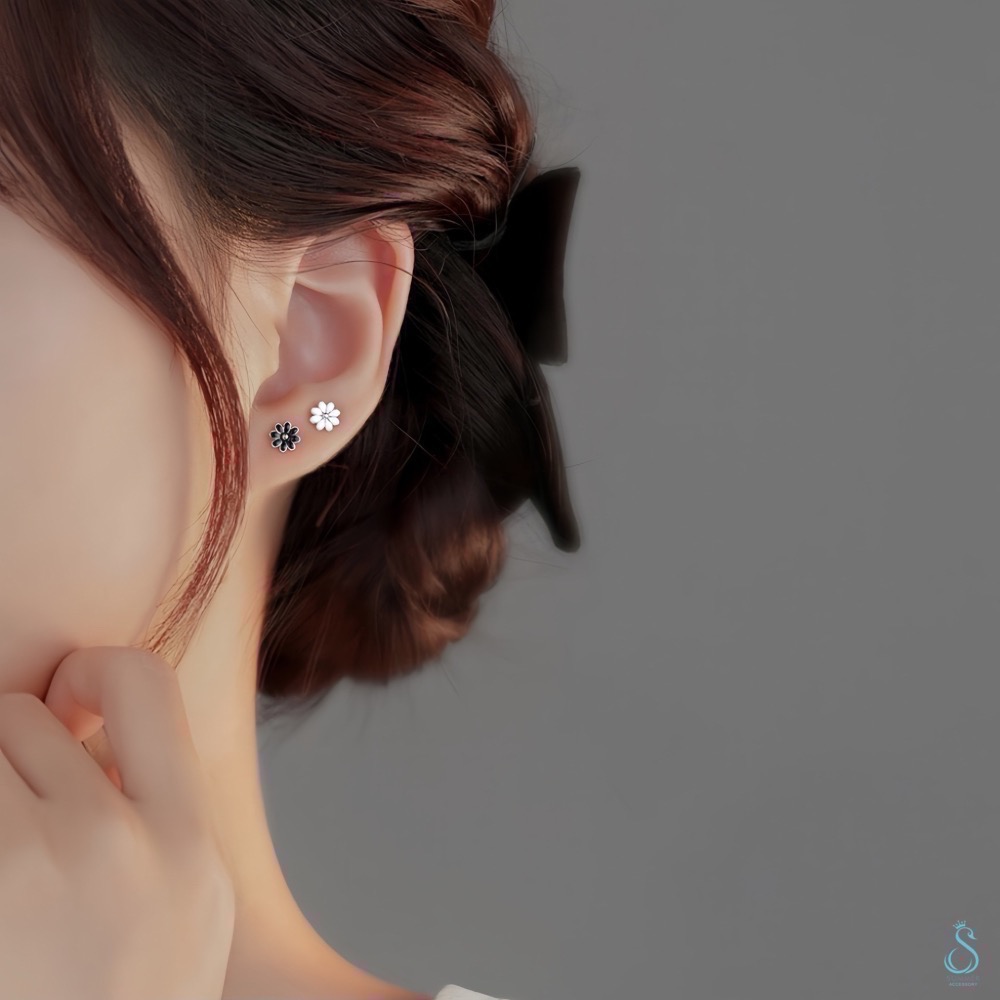 SUMMER 銀飾💫［999足銀］日系甜美花朵耳環 純銀耳環 迷你耳環 養耳-細節圖7