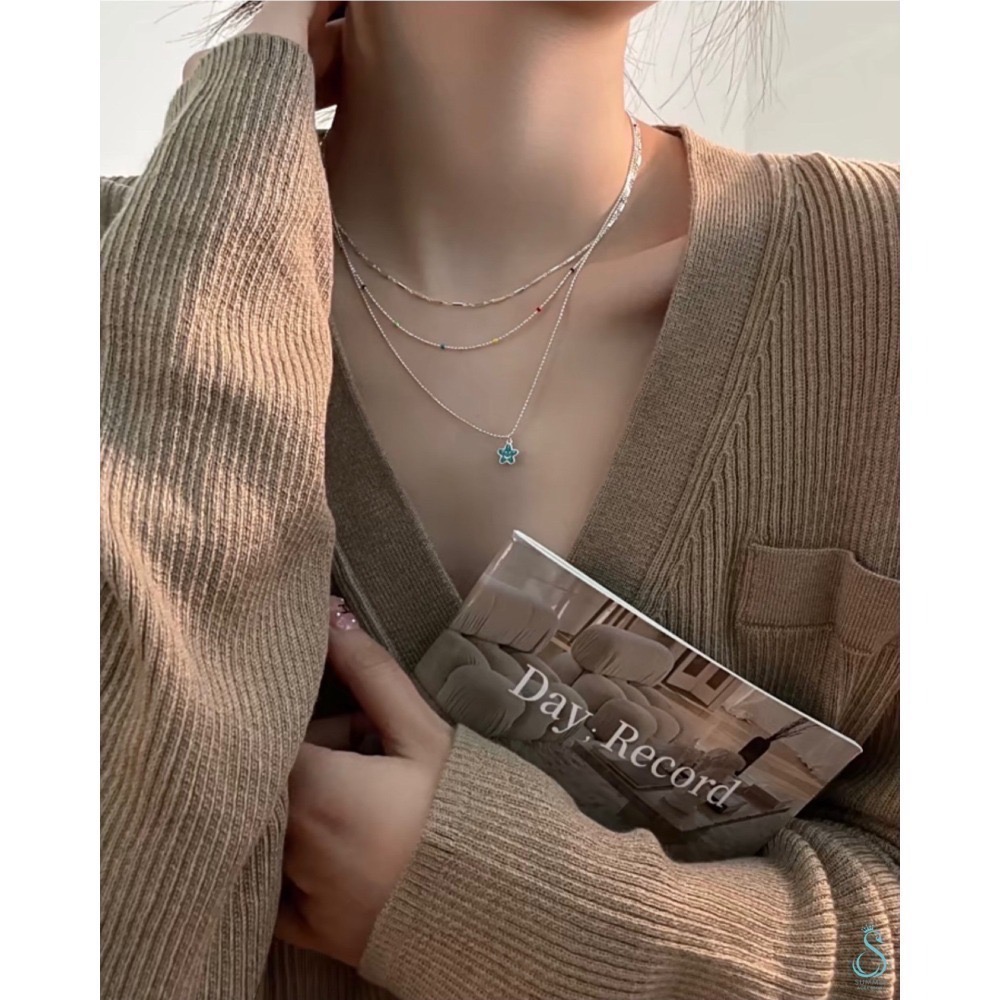 SUMMER 銀飾💫［925純銀］韓星IU同款 迷你彩球項鍊 短項鏈 小彩球腳鏈 純銀項鍊 純銀腳鏈-細節圖8