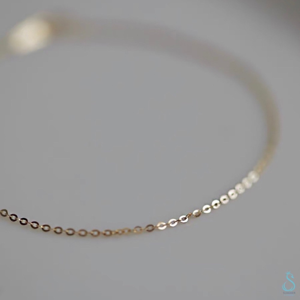SUMMER 銀飾💫［925純銀］簡單基礎素金鏈 純銀手鏈-細節圖5