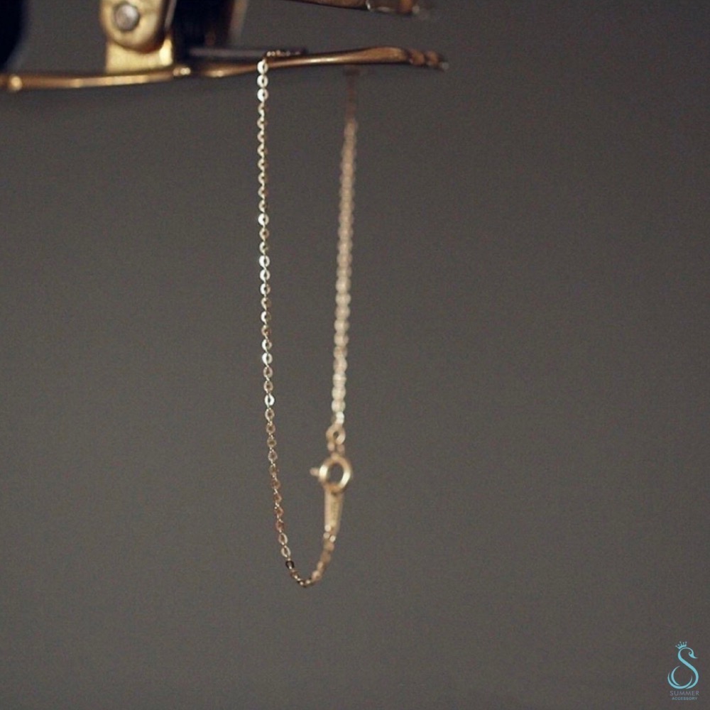 SUMMER 銀飾💫［925純銀］簡單基礎素金鏈 純銀手鏈-細節圖9