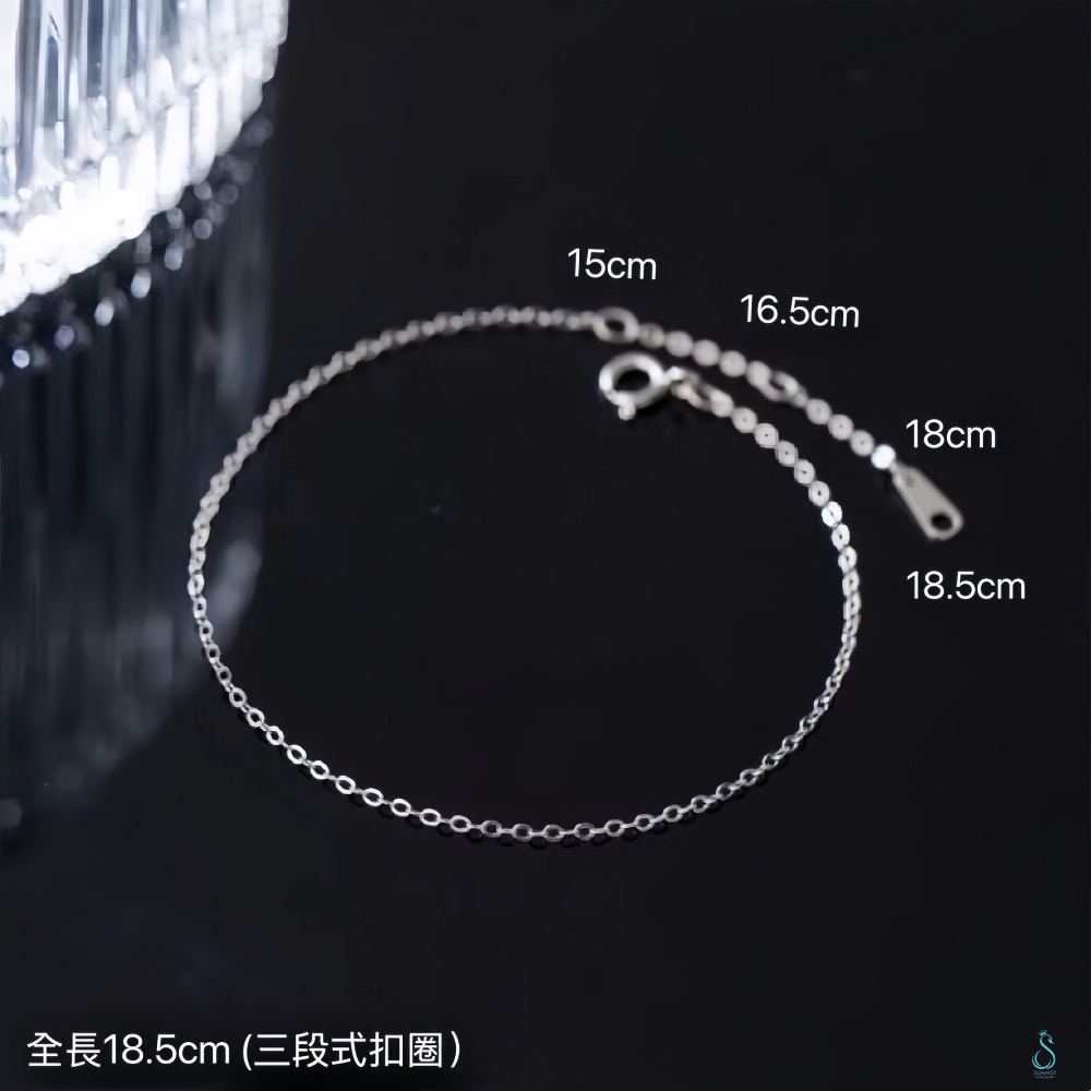 SUMMER 銀飾💫［925純銀］簡單基礎素金鏈 純銀手鏈-規格圖9