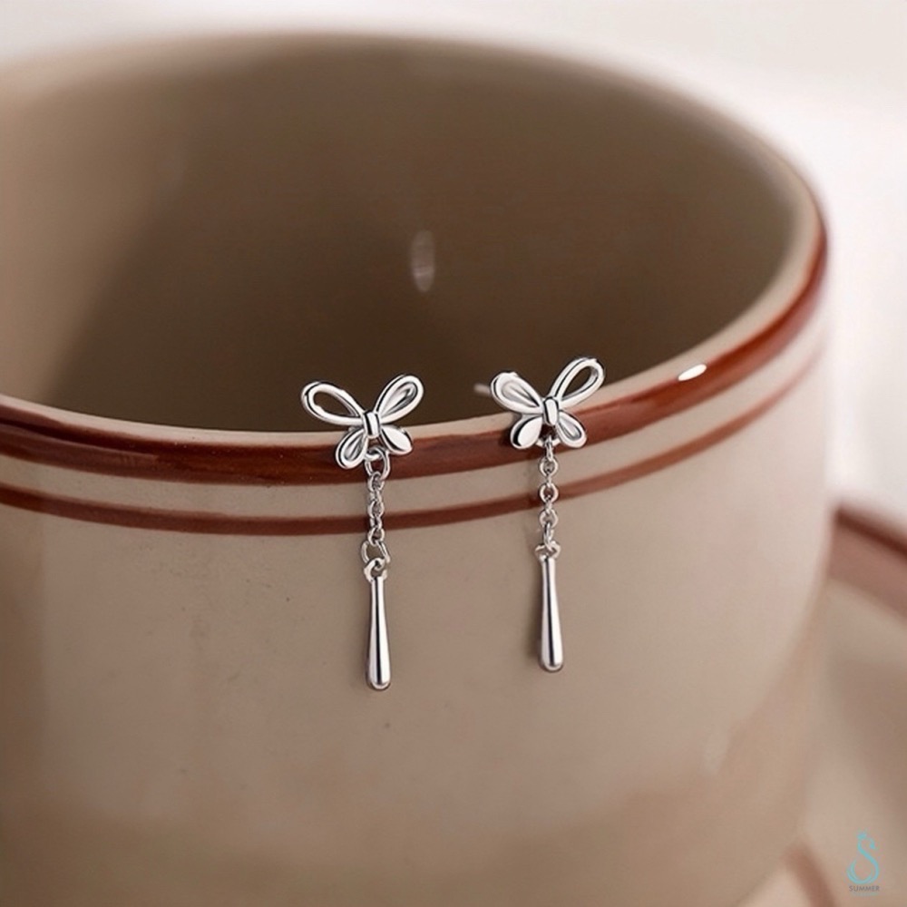 SUMMER 銀飾💫［925純銀］蝴蝶水滴墜 純銀耳環-細節圖7