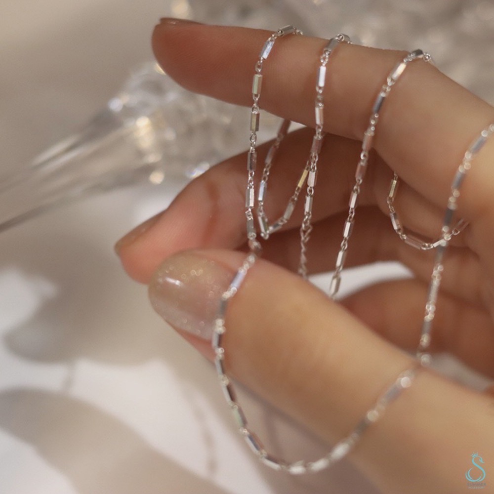 SUMMER 銀飾💫［925純銀］輕奢波光閃鏈 百搭鎖骨項鏈 手鏈 純銀項鏈 純銀手鏈-細節圖2