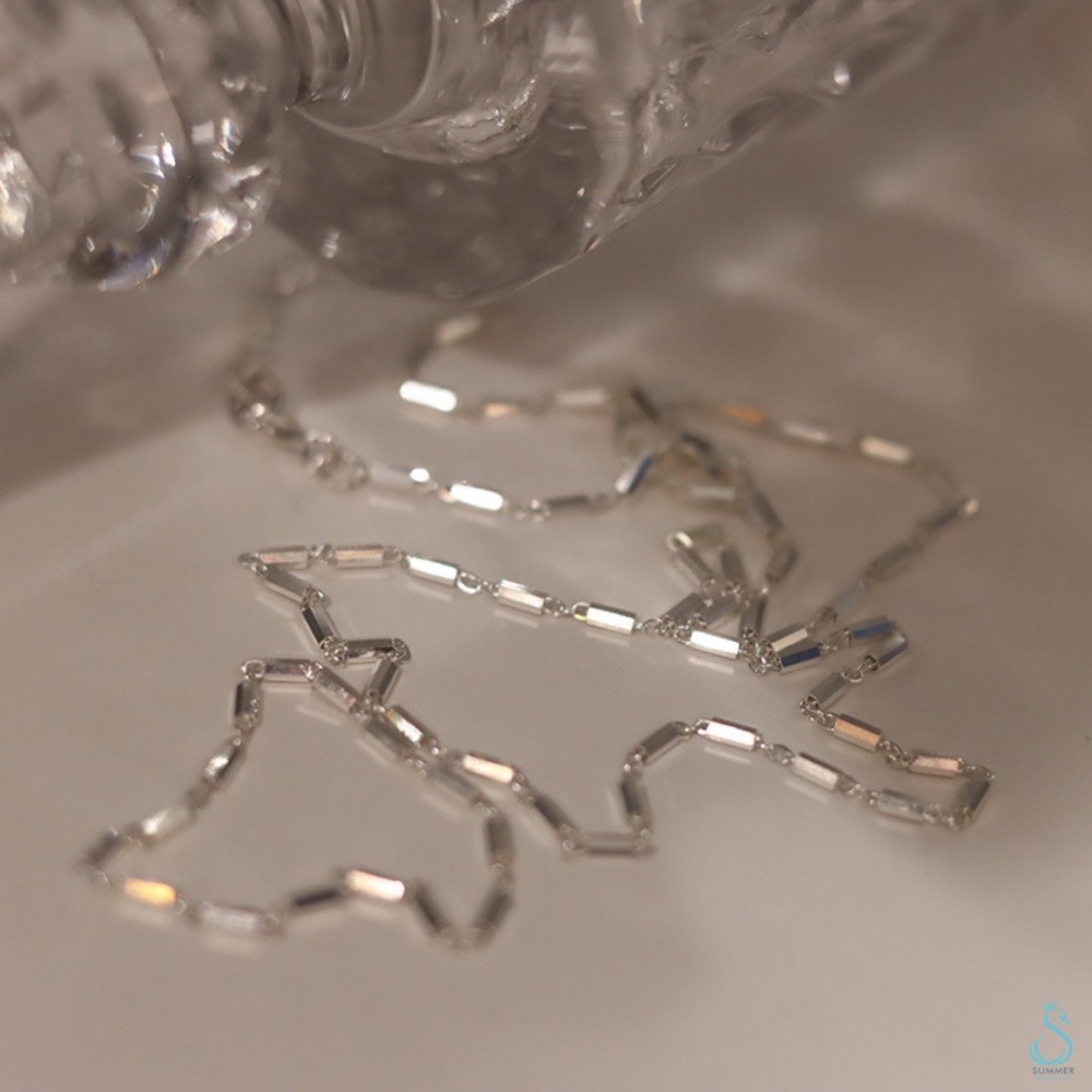 SUMMER 銀飾💫［925純銀］輕奢波光閃鏈 百搭鎖骨項鏈 手鏈 純銀項鏈 純銀手鏈-細節圖8