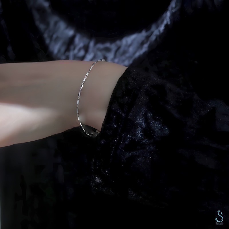 SUMMER 銀飾💫［925純銀］輕奢波光閃鏈 百搭鎖骨項鏈 手鏈 純銀項鏈 純銀手鏈-細節圖4