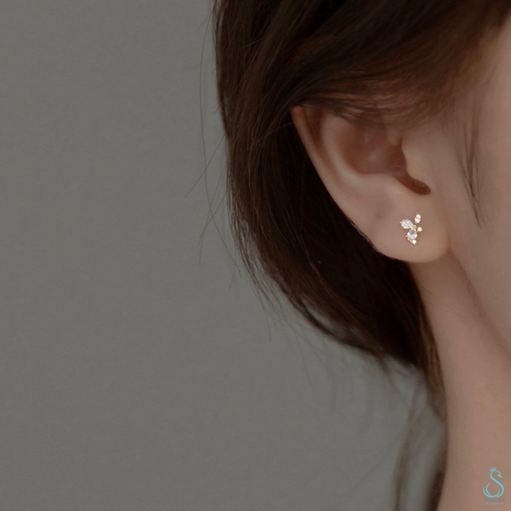 SUMMER韓 銀飾💫［925純銀］蝶之戀 甜美迷你純銀耳環 純銀飾品-細節圖3