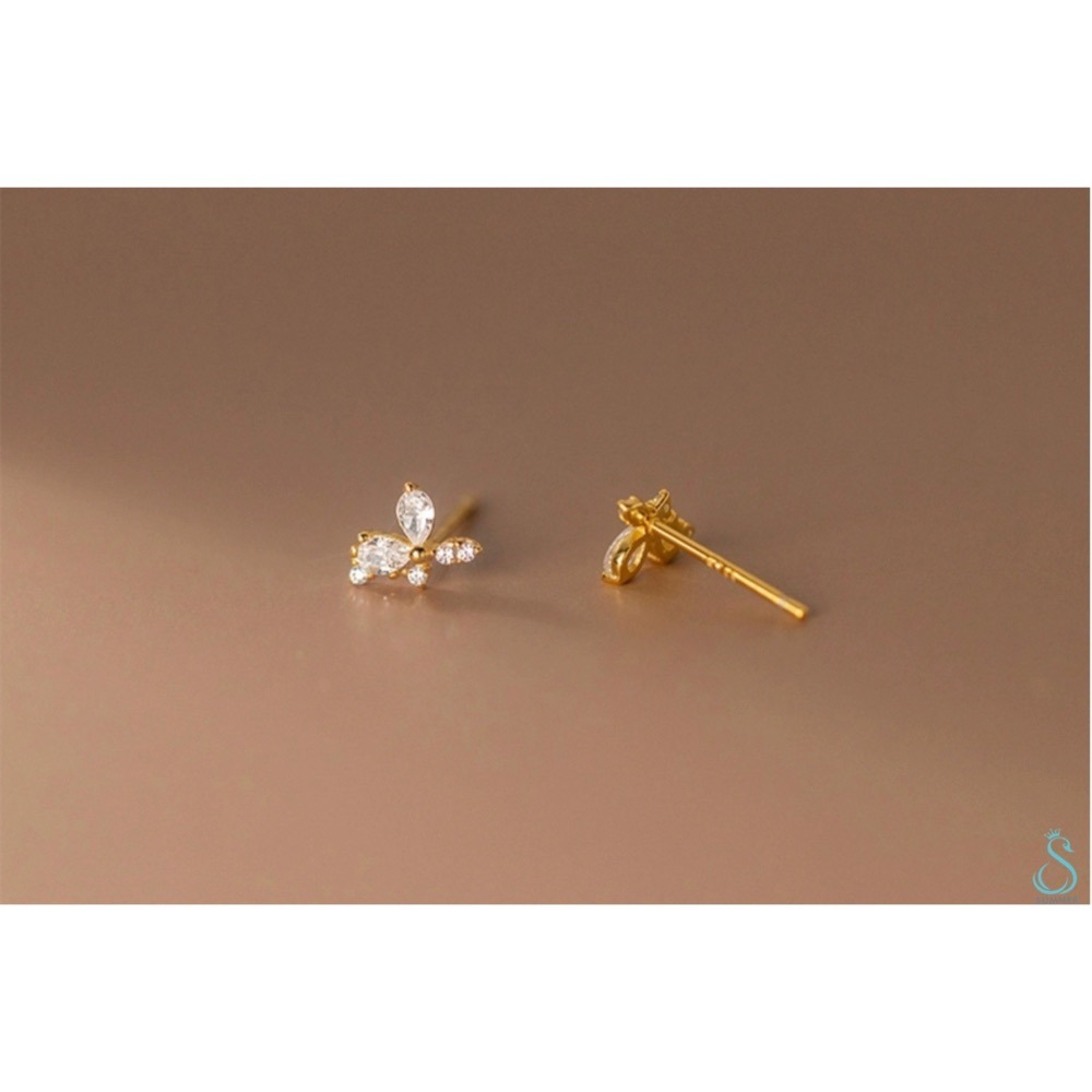 SUMMER韓 銀飾💫［925純銀］蝶之戀 甜美迷你純銀耳環 純銀飾品-細節圖7