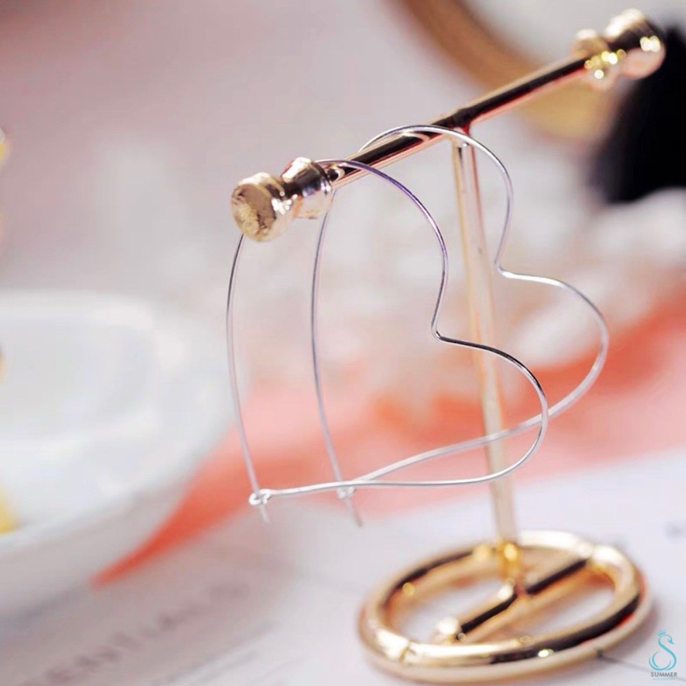 SUMMER 銀飾💫［925純銀］簡易大愛心耳圈 純銀耳環-細節圖2