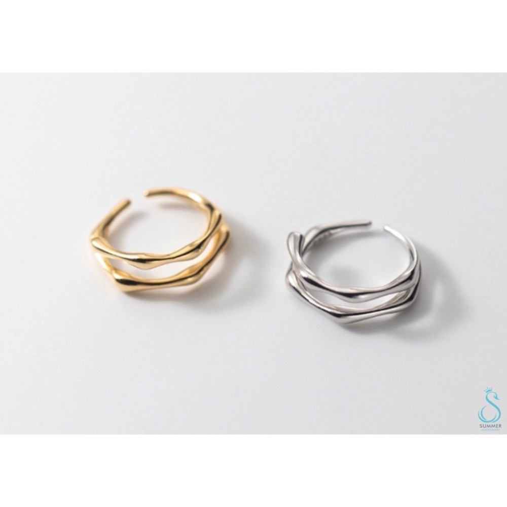 SUMMER韓 銀飾💫［925純銀］雙層竹節尾戒 純銀戒指 純銀尾戒 純銀飾品-細節圖9