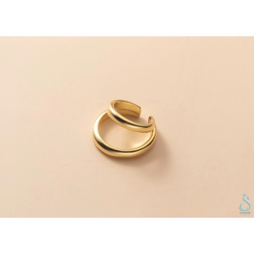 SUMMER韓 銀飾💫［925純銀］層次雙圈耳骨夾 純銀耳環 純銀飾品-細節圖8