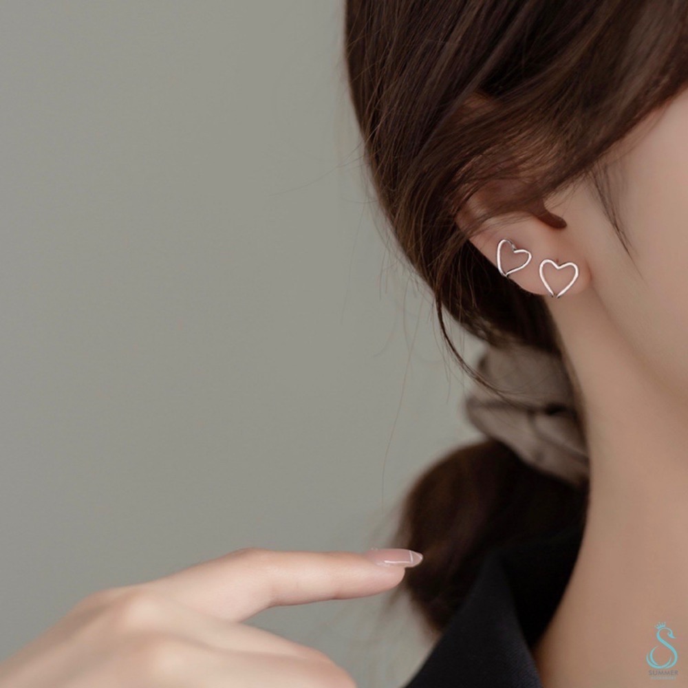 SUMMER 銀飾💫［925純銀］框心耳夾 可雙面佩戴 純銀耳環 純銀耳夾-細節圖4