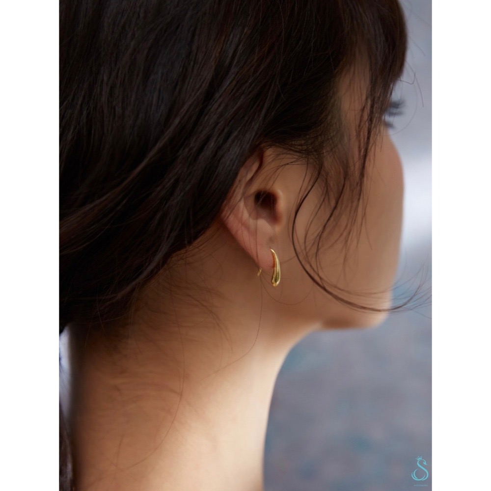 SUMMER韓 銀飾💫［925純銀］長水滴耳環 百搭基本款 純銀耳環-細節圖6