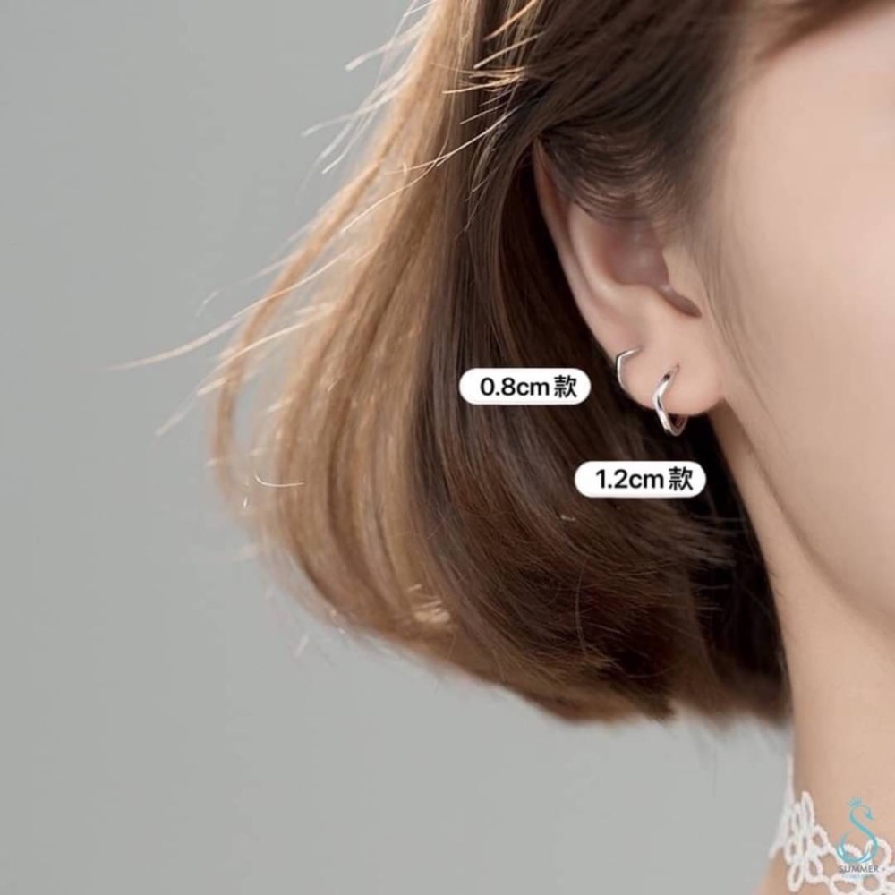 SUMMER 銀飾💫［925純銀］簡約V型耳扣  純銀耳扣 純銀耳環 純銀飾品-細節圖4