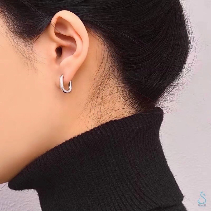 SUMMER韓 銀飾💫［925純銀］簡約個性 O型耳扣 純銀耳環 純銀耳扣 純銀飾品 韓國飾品-細節圖6