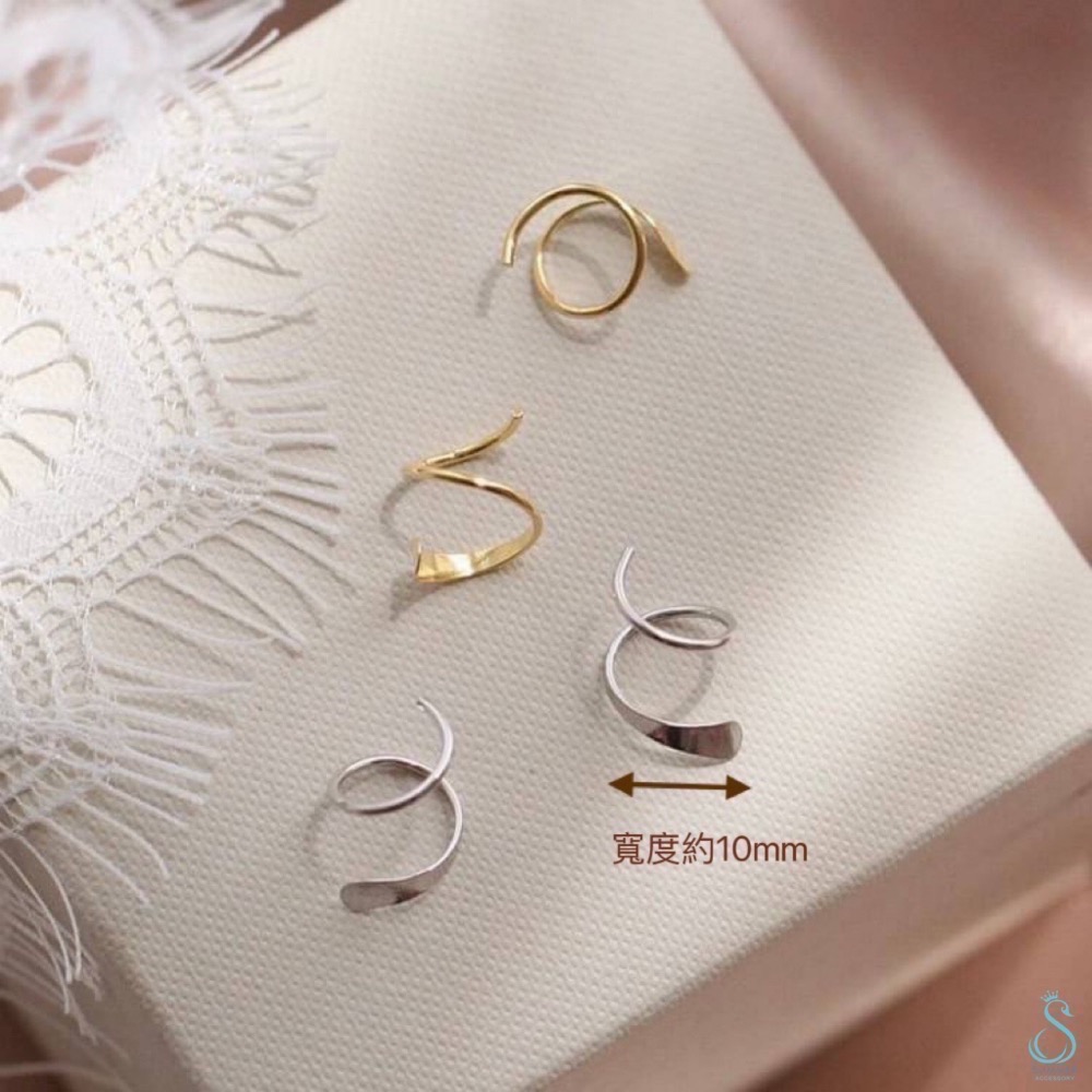 SUMMER 銀飾💫［925純銀］旋轉耳繞 純銀耳環 銀飾品-細節圖4