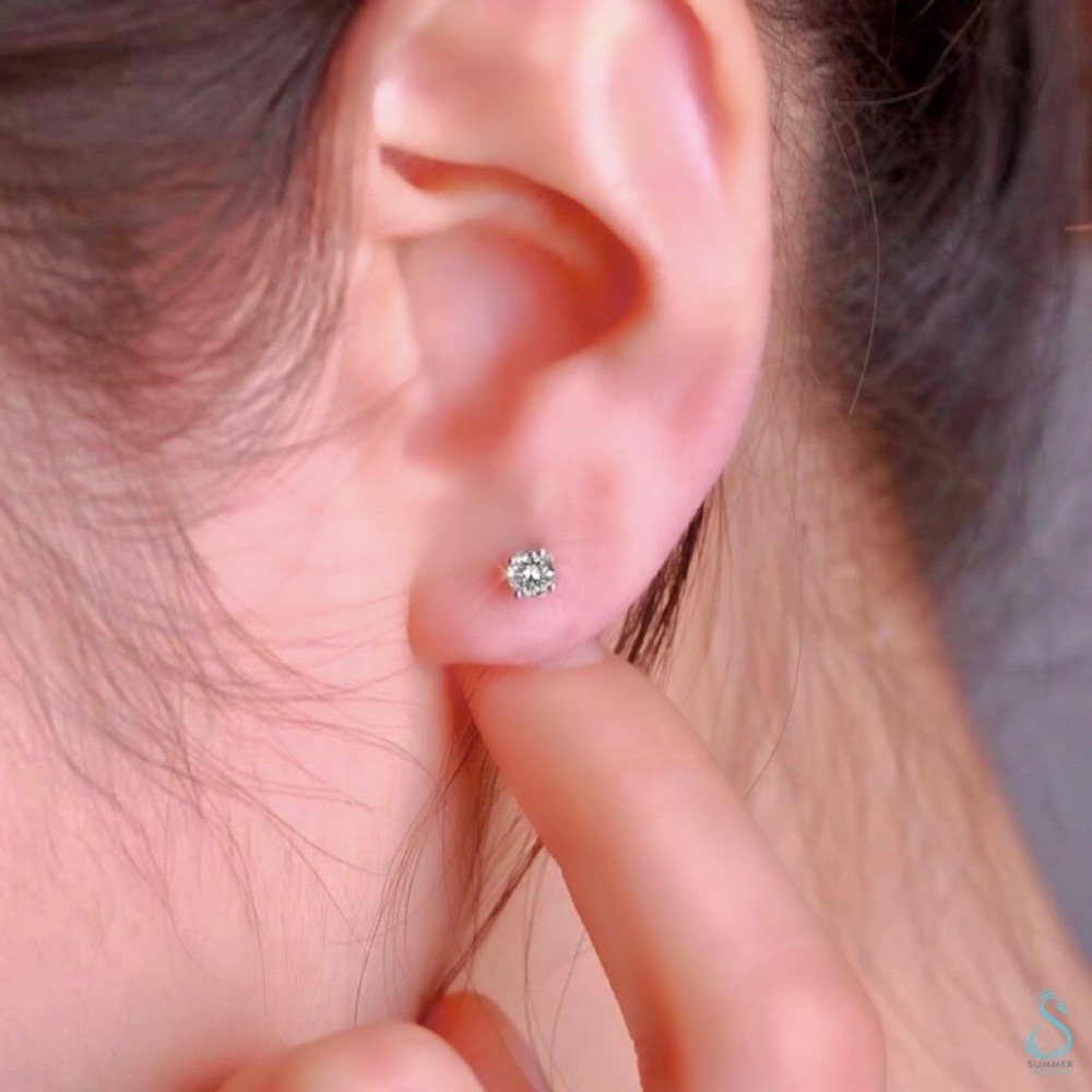 SUMMER 銀飾💫［925純銀］經典美鑽耳針 四爪鑽耳針（八心八箭極致閃亮） 純銀耳環-細節圖4