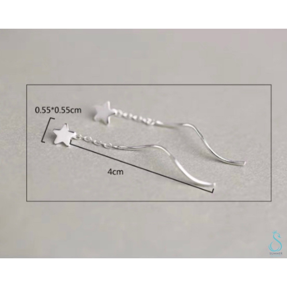 SUMMER 銀飾💫［925純銀］可愛簡約⭐️小星星純銀耳線 純銀耳環-細節圖5