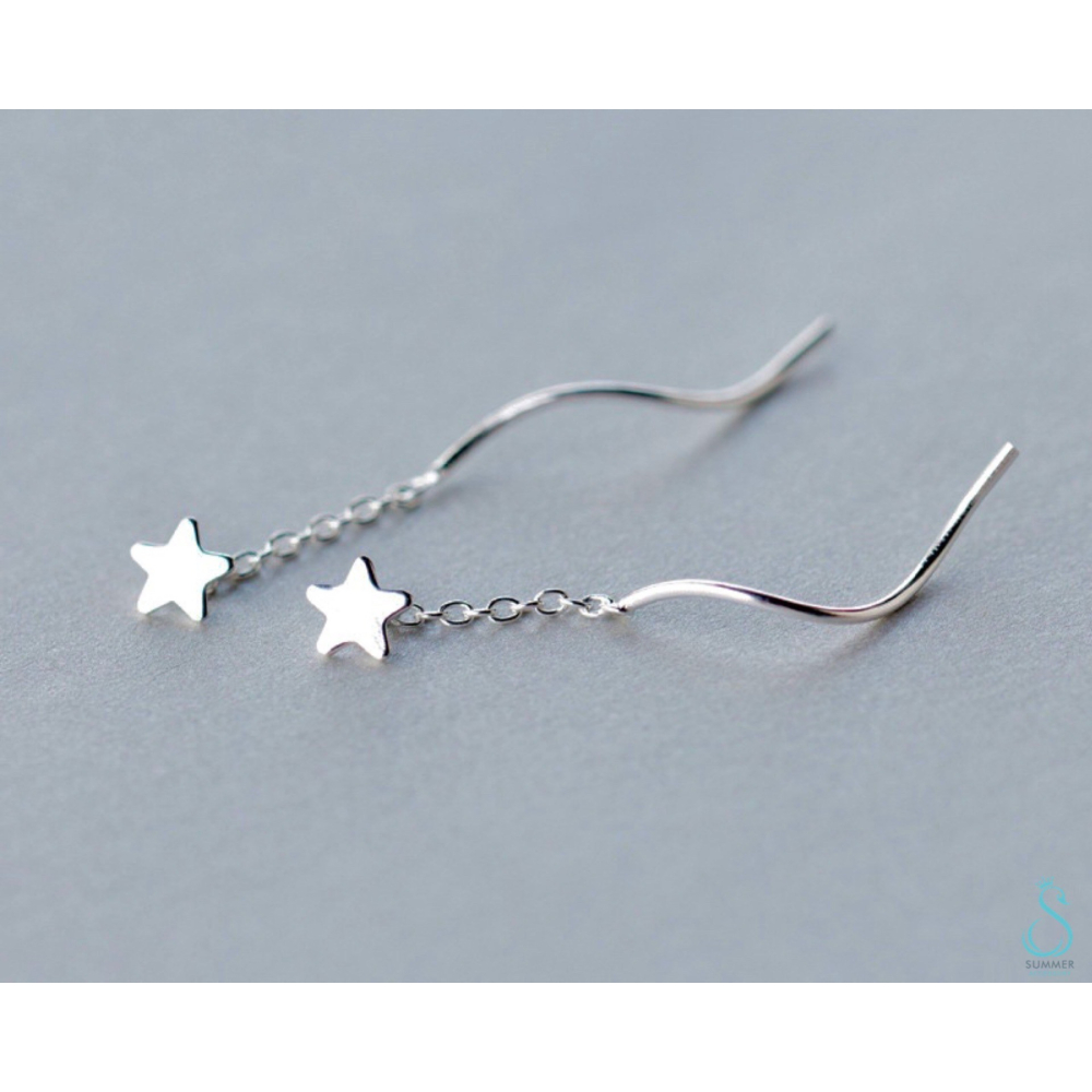 SUMMER 銀飾💫［925純銀］可愛簡約⭐️小星星純銀耳線 純銀耳環-細節圖4
