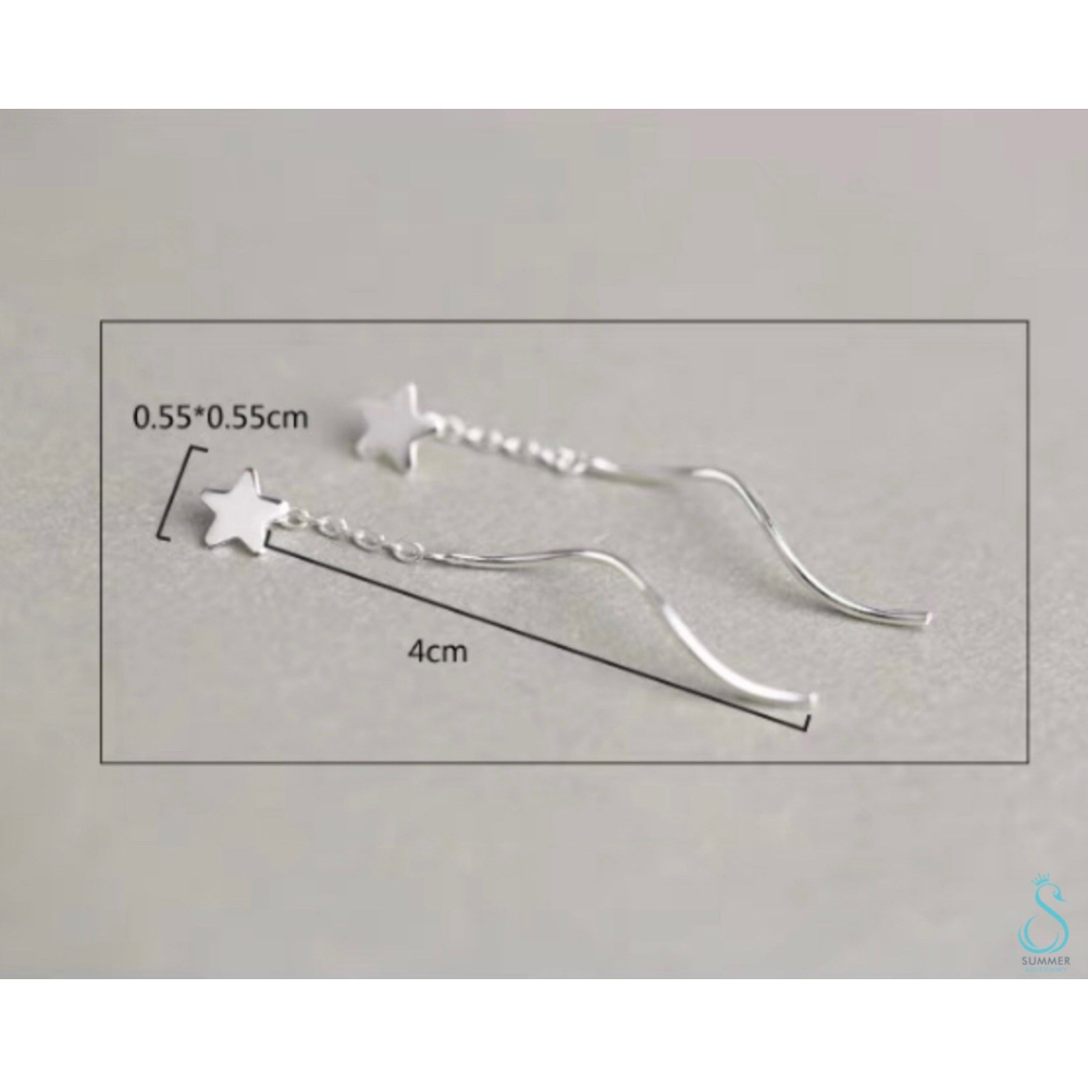 SUMMER 銀飾💫［925純銀］可愛簡約⭐️小星星純銀耳線 純銀耳環-細節圖5