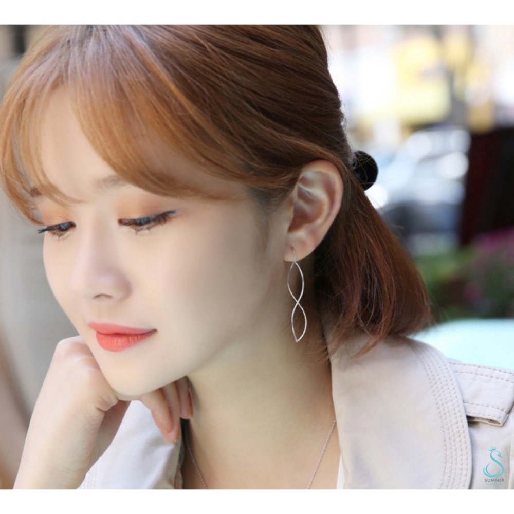SUMMER 銀飾💫［925純銀］ ✨簡約波浪耳線 純銀耳環 銀飾品-細節圖2