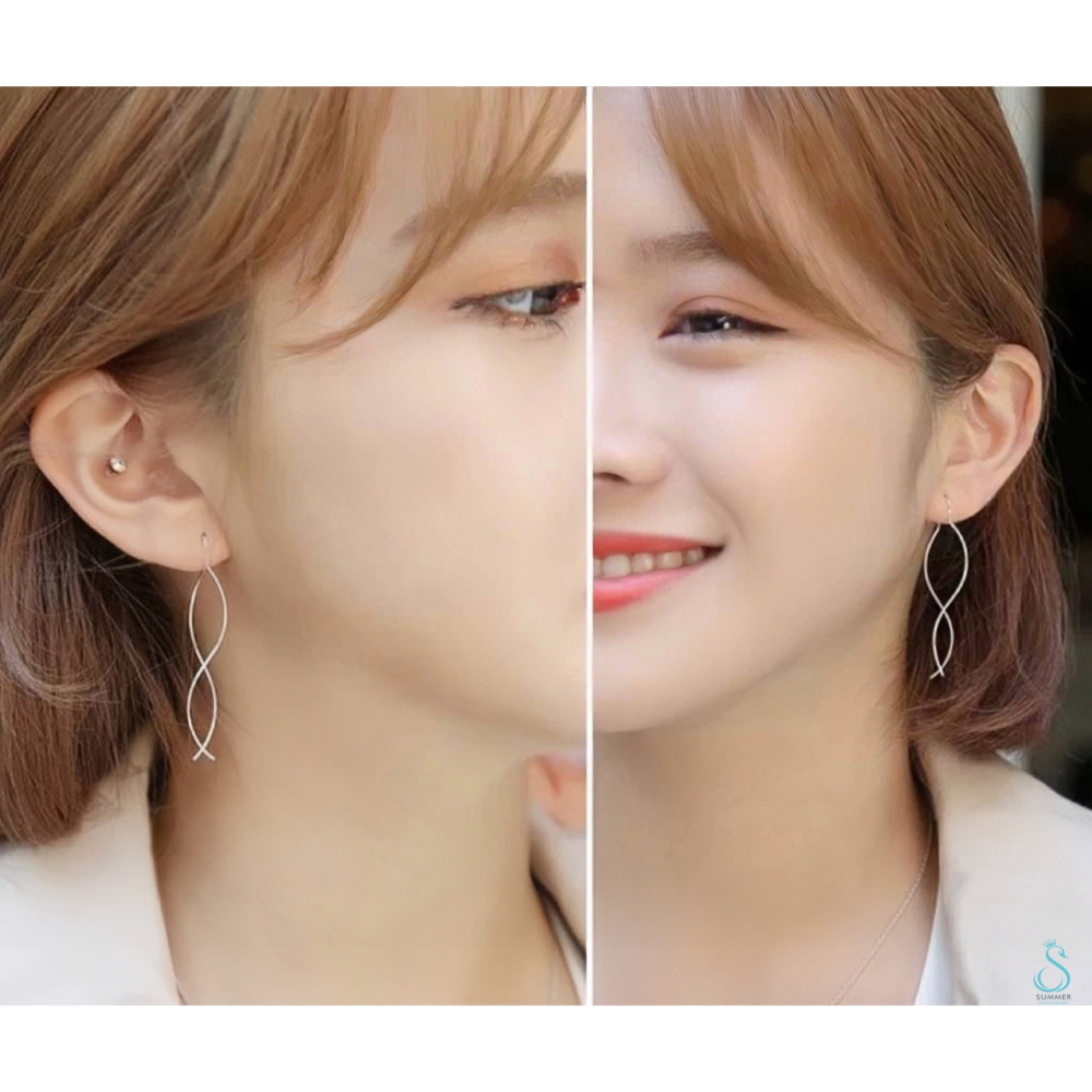 SUMMER 銀飾💫［925純銀］ ✨簡約波浪耳線 純銀耳環 銀飾品-細節圖8