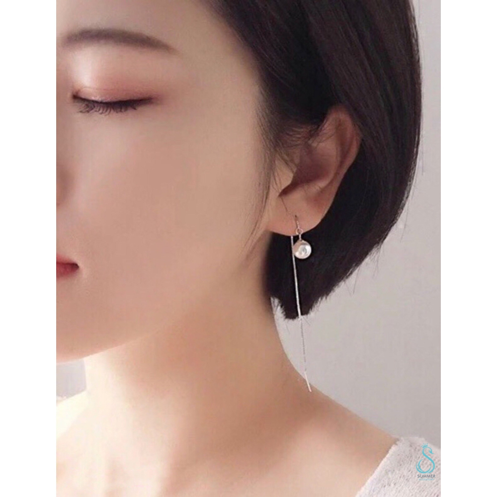SUMMER 銀飾💫［925純銀］ 吊珍珠耳線 純銀耳環-細節圖9