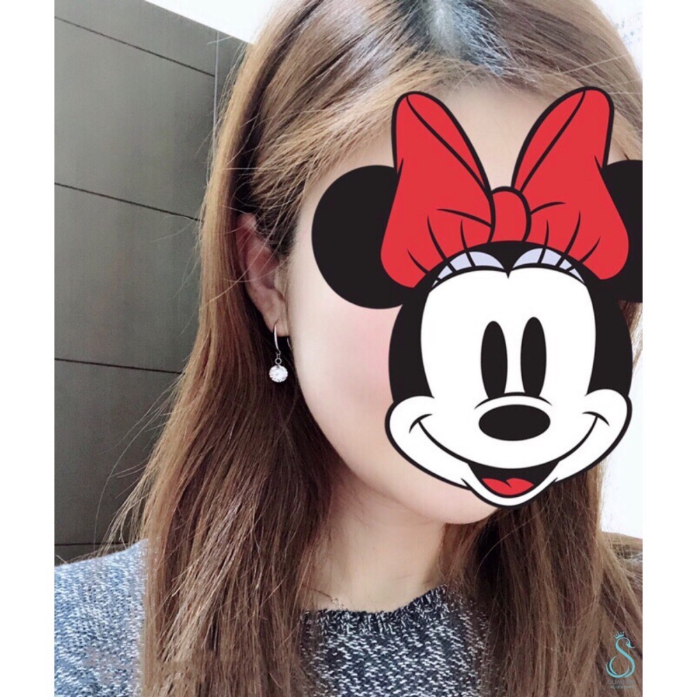 SUMMER 銀飾💫［925純銀］✨超閃亮單裸鑽耳勾 耳環 純銀耳環-細節圖6