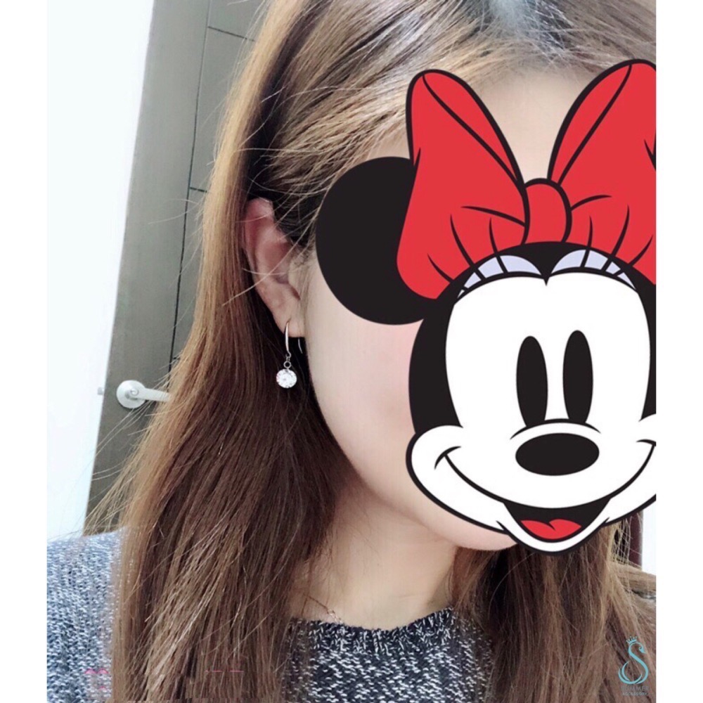 SUMMER 銀飾💫［925純銀］✨超閃亮單裸鑽耳勾 耳環 純銀耳環-細節圖8