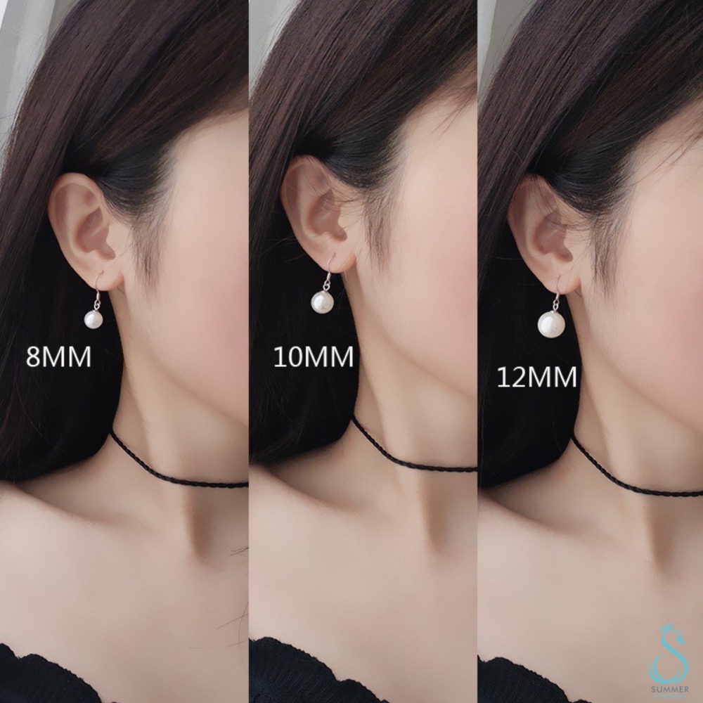 SUMMER 銀飾💫［925純銀］百搭 基礎珍珠耳環 耳勾 純銀耳環 純銀飾品-細節圖7