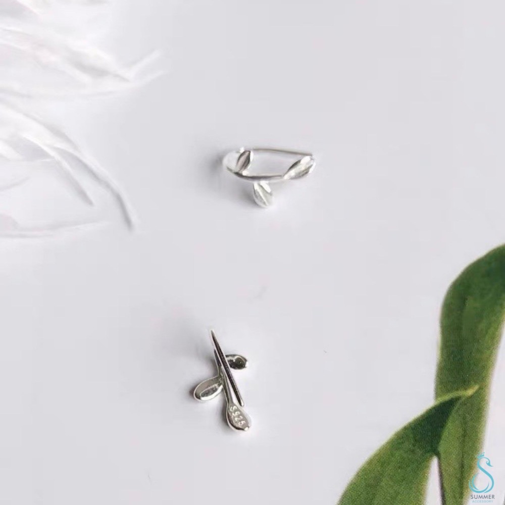 SUMMER韓 銀飾💫  S925純銀✨清新嫩芽耳夾 耳勾 純銀耳環 銀飾品 耳骨夾 韓國銀飾 韓國飾品-細節圖5