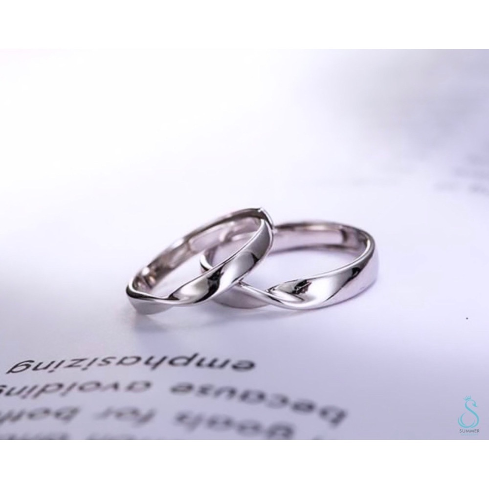 SUMMER 銀飾💫［925純銀］永恆無限♾️情侶對戒 情人對戒 尾戒 純銀戒指 銀飾品-細節圖5
