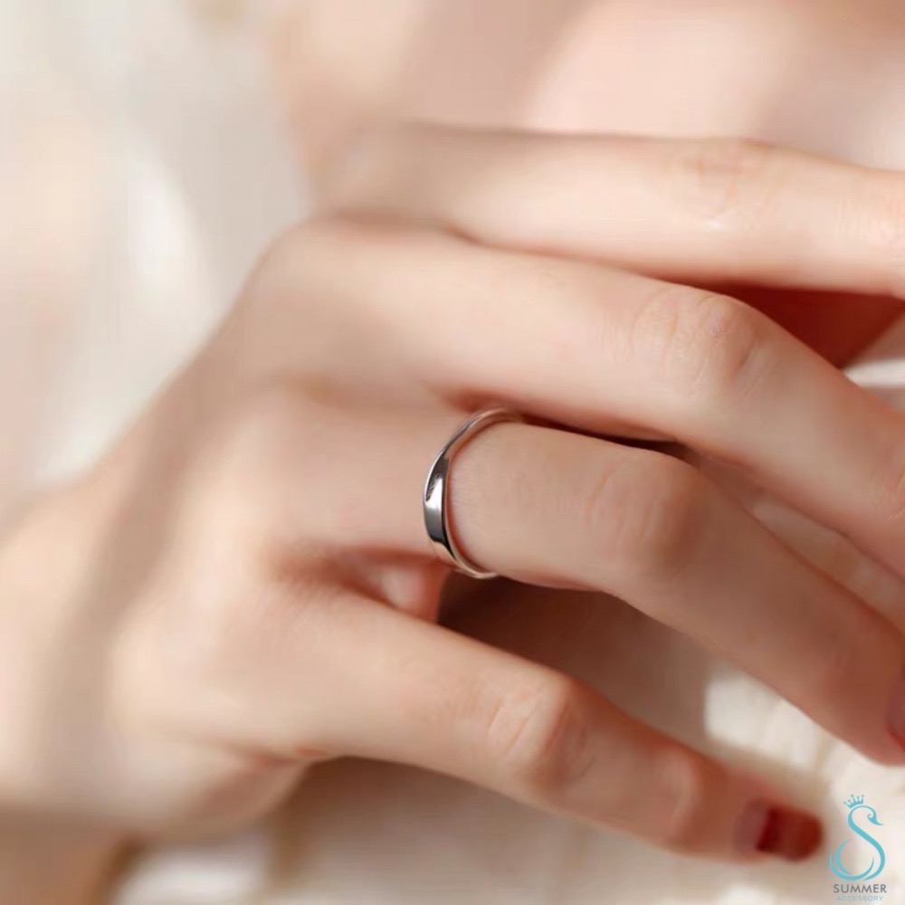 SUMMER 銀飾💫［925純銀］永恆無限♾️情侶對戒 情人對戒 尾戒 純銀戒指 銀飾品-細節圖6