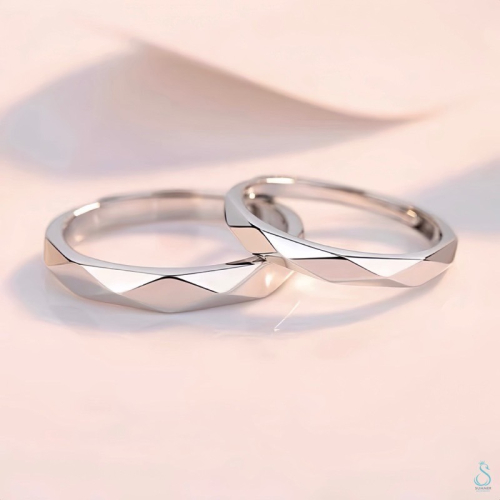SUMMER 銀飾💫［925純銀] 菱格幾何情侶戒指 對戒 純銀戒指