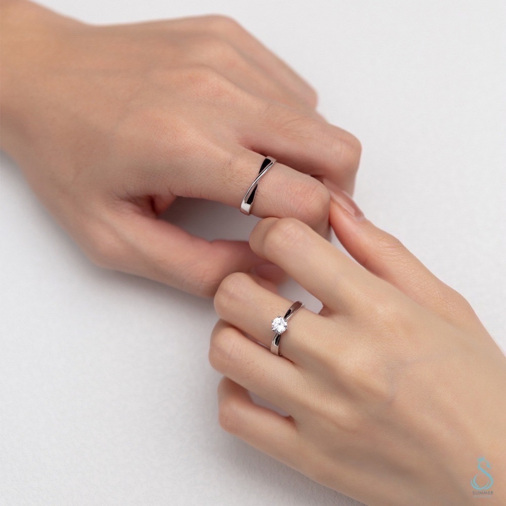 SUMMER 銀飾💫［925純銀］簡約扭紋情侶對戒 純銀戒指 純銀飾品 情人節-細節圖2