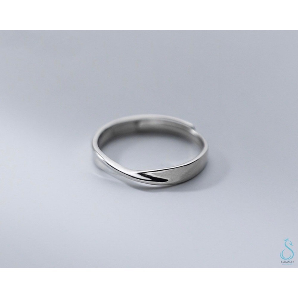 SUMMER 銀飾💫［925純銀］簡約扭紋情侶對戒 純銀戒指 純銀飾品 情人節-細節圖6